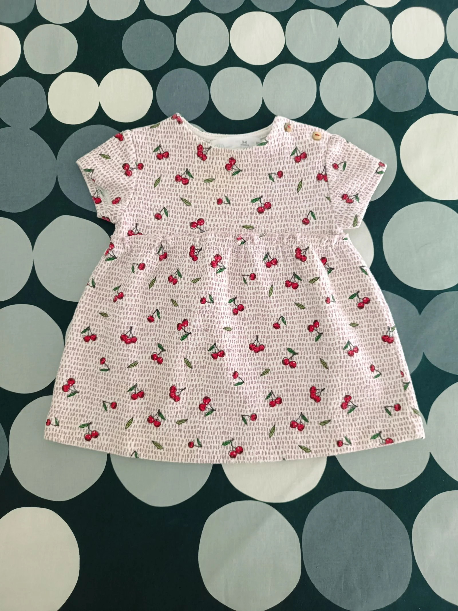 Vestido | Robe Zara 3‑6 meses - Lilás com Cerejinhas 🍒